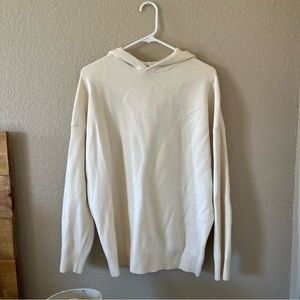 Zara Hooded Knit Sweater Cream Size Medium